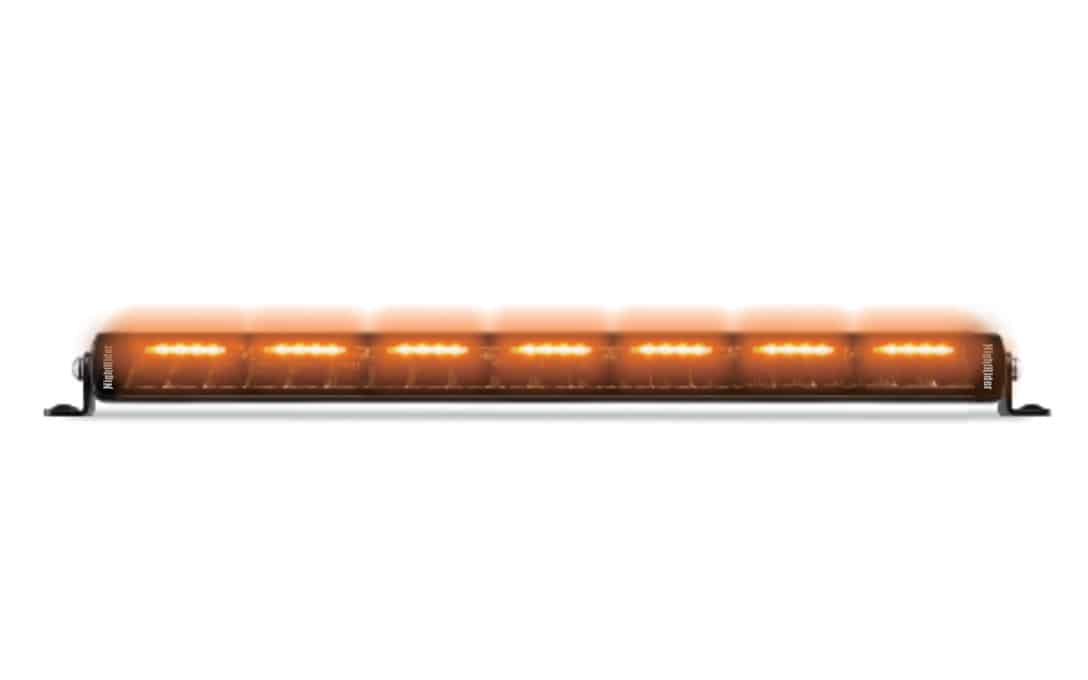 20" Jet Black Series Single Row ECE/EMARK LED Light Bar with Amber War